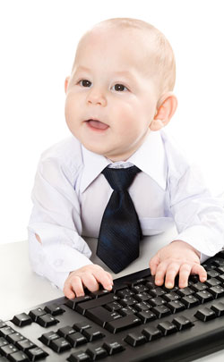 Toddler using a Keyboard